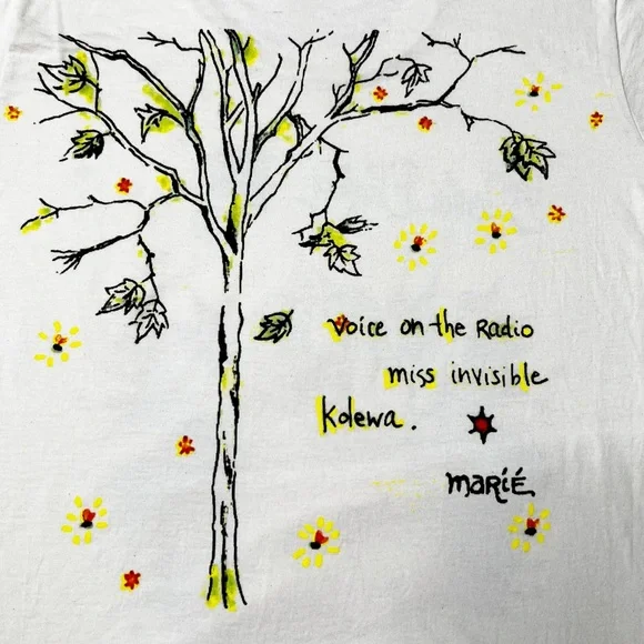 NWOT Marie Digby Fairy Quote Graphic {Royal Apparel} T-Shirt Cream Women’s Sz L - Picture 5 of 8
